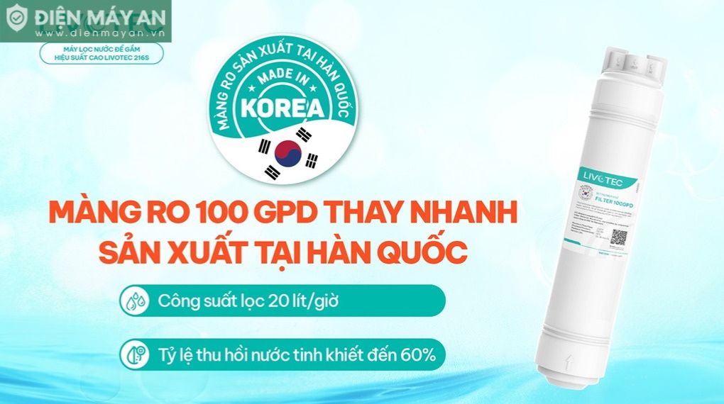 Máy lọc nước RO Livotec 216S 10 lõi
